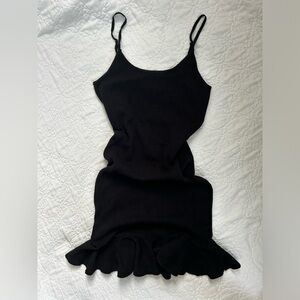 Black mini dress.